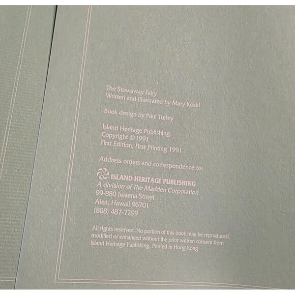 Stowaway Fairy In Hawaii Hardcover by Mary Koski First Edition 1991 - Picture 4 of 7